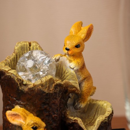 Fountain "Bunnies on the logs" 22x16 cm (with backlight)-1