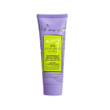 Mask-Deutox Vitex Likeme, matting for narrowing pores with green clay, 75 ml
