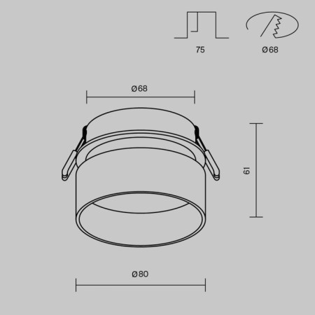 The built-in lamp Technical DL062-GU10-B, GU10, 1x10 W, 80x80x61 mm, black-7