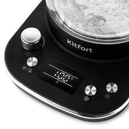 KT-6157 kettle, electric, glass, 1.6 l, 2200 watts, black-2
