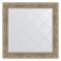 Mirror with engraving in the baguette frame, vignette antique silver 85 mm, 85x85 cm