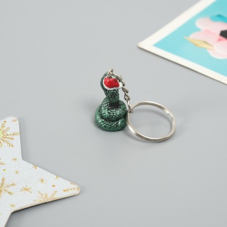 Polystone keychain "Snake in the New Year's cap/scarf" mix 1.5x1.5x3 cm-4