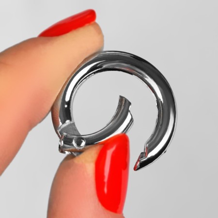 Karabin ring, d = 16/24 mm, thickness - 4 mm, 5 pcs, silver color-2