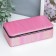 Casket to the leatherette for jewelry "Strips. Texture. Pink overflows" 6x9.8x18.5 cm