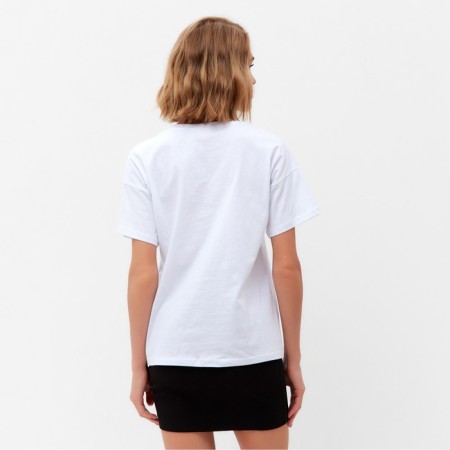 Women's T -shirt Minaku with a proprietary print, white color, size 44-5