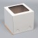 Box for the cake, with a window, without handles, white, 24 x 24 x 22 cm