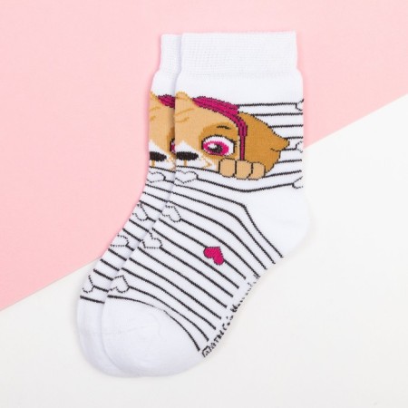Puppy patrol. Sky Patrol socks, white/black, 16-18 cm
