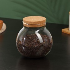 Банка стеклянная для сыпучих продуктов с пробковой крышкой BellaTenero «Бабл», 1 л, 12,5×14 см