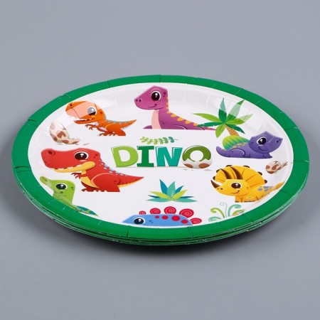 Paper plate "Dino", in a set of 6 pcs.-1