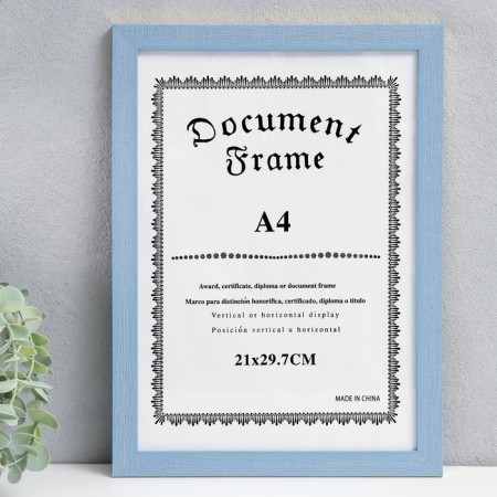 Photo frame plastic A4 Format "Lenon bright blue" Golden stroke 32.4x23.5 cm