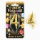 Candle for a cake, number "4", gold.