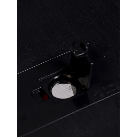 Electronic wall clock, calendar and thermometer, 47.5 x 25.3 cm, blue numbers 10.8 x 5.3 cm 10766-9