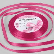 Satin tape, 6 mm × 23 ± 1 m, color amaranth No. 27