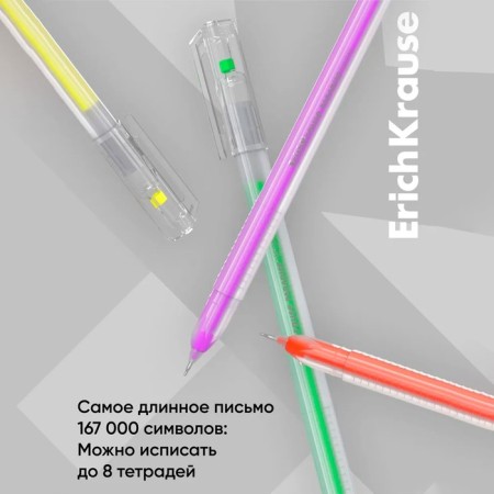 A set of gel pens 6 colors Erichkrause "Paradise Stick Neon" needle node 0.6 mm, neon mix-11