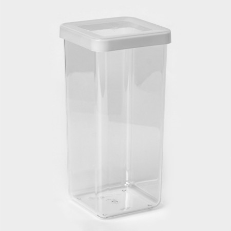 Container for bulk products "Step", 1.4 l, 10 × 10 × 21 cm, white color