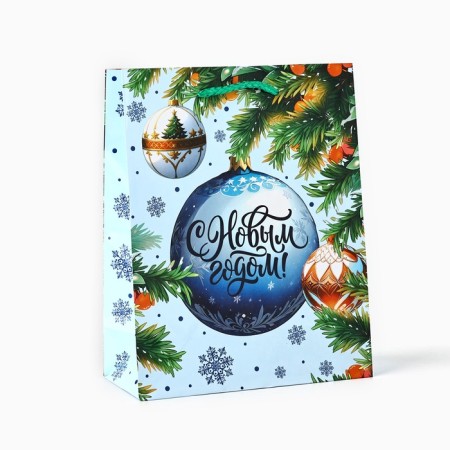 Package New Year's laminated "Christmas tree", MS 18 x 23 x 8 cm, New Year