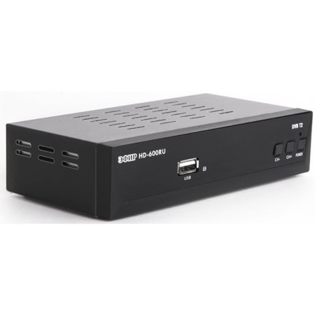 TV prefix DVB-T2 Ether HD-600ru EDO Metal, display, analogue HD-225-1