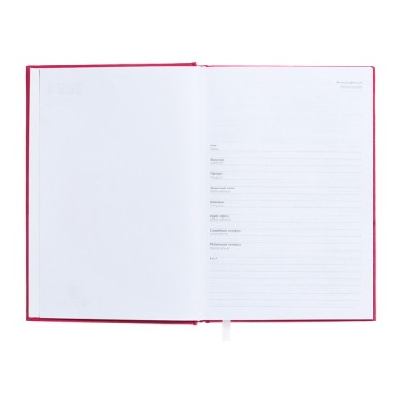 Dated diary 2024, A5, 176 sheets, Attomex.even, Bumvinyl cover, Lasse, Blok 70 g/m2, pink-3