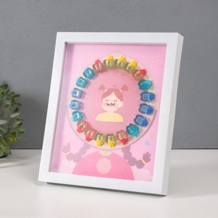 Photo frame plastic 9x9 cm "Milk tooth" pink 2x23x27 cm-1