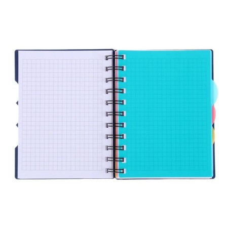 College A6 College, 120 sheets in the Blue cage, a relief plastic cover with cutting, 3 colored plastic separator, OFSET block-2