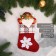 Santa Claus and Snowflake with a button of 12x24 cm, red, red