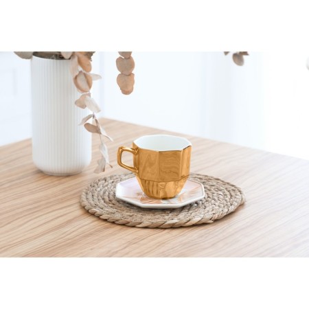 Tea couple ceramic "Venus", mug 200 ml, saucer 13 cm, golden color-9