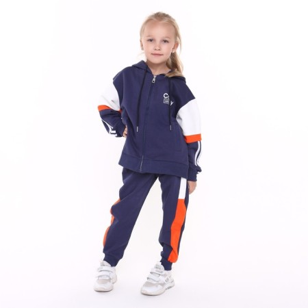 Children's costume (sweatshirt/pants), dark blue color, height 98-104 cm-1