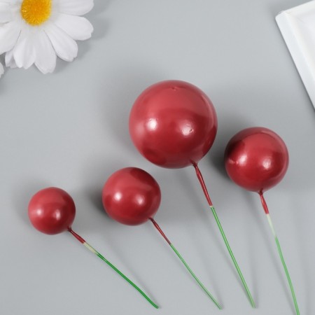 Decor for creativity "Balls" d = 2; 3; 3.5 and 4 cm set 20 pcs, Bordeaux-1