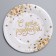 Disposable paper plate "Happy Birthday" gold, 18 cm