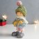 Souvenir Polystone "A boy in a green hat with a dog in his arms" 8.5x8x20 cm