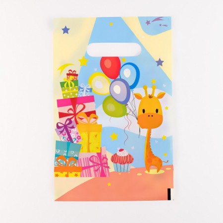 Package "Merry Giraffes", polyethylene, with a cut pen, 20 x 30 cm, 30 μm