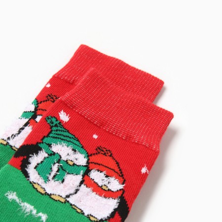 Children's socks with plush followed, the color is red, size 16-18-1
