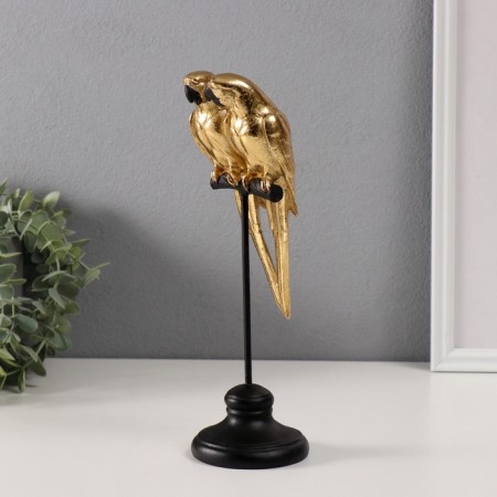 Souvenir Polystone "Golden Parts Ara on a Zhurdochka" 27.5x8.5x8.5 cm-3