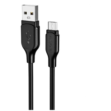 Cable Borofone BX42, microUSB - USB, 2.4 A, 1 m, tPE braid, black-1