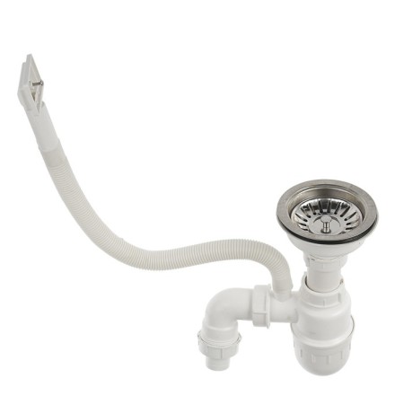Kitchen sink "Vladiks", cut, with a siphon, 57x45 cm, right, stainless steel 0.6 mm-3