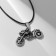 Pendant men's “motorcycle”, color black silver on a black lace, 50 cm