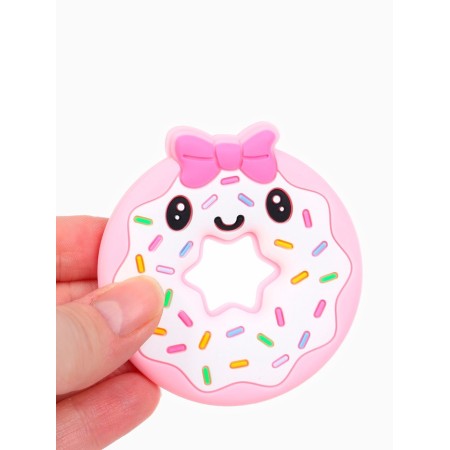 Silicone teething for teeth "Donut", pink/yellow color, crumb me-6