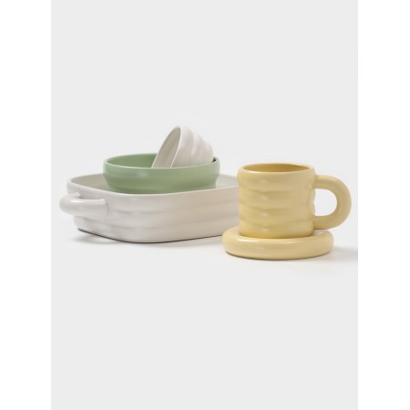 The baking form of the share "marshmallows", 900 ml, 18 × 18 cm, square, ceramics, green-6