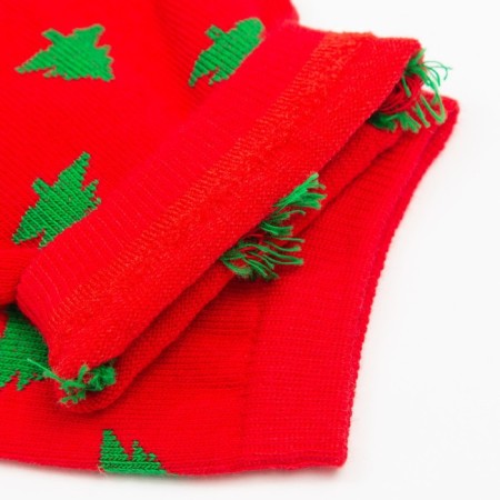 Women's socks "Christmas trees" color red, size 23-25-3