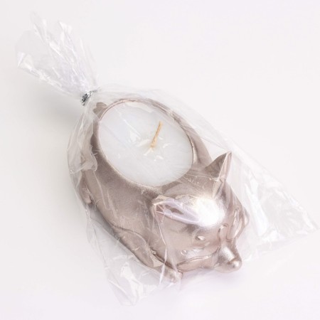 Свеча "Корги" в подсвечнике из гипса,8,5х13х7см,шампань-5