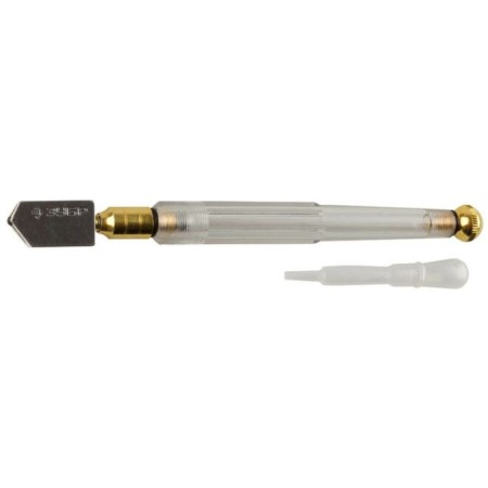 Glass cutter roller bison 33686, oil, transparent plastic handle-1