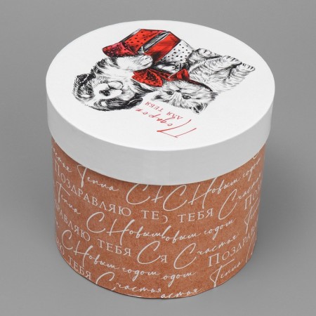 Box Gift round "Gift for you", 14 x 16 cm, New Year-4