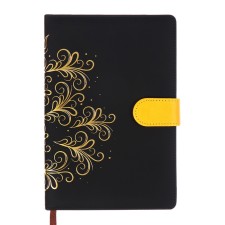 The diary is low, the PVC cover, A5 format, 140 l, cell, with a strap, black