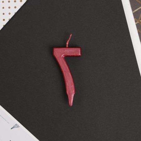 Candle for the cake, number "7", red.