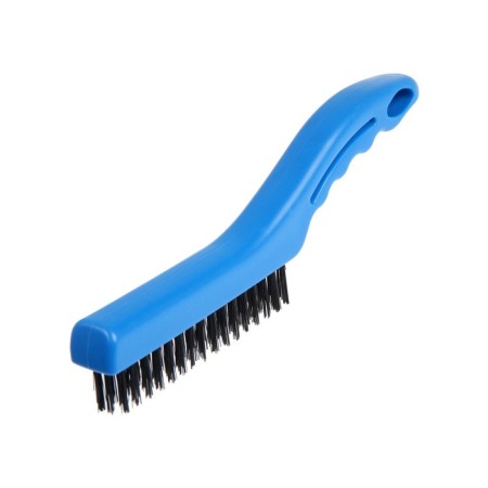 Metallic manual tundra brush, hardened wire, plastic handle, 4-row-5