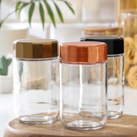 Glass Bank for bulk products "Sharm", 560 ml, color mix-2