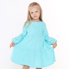 Dress for girls, color green, height 98 cm