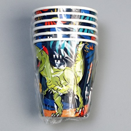 A one -time paper glass "Jungle" 250 ml, a set of 6 pieces-4