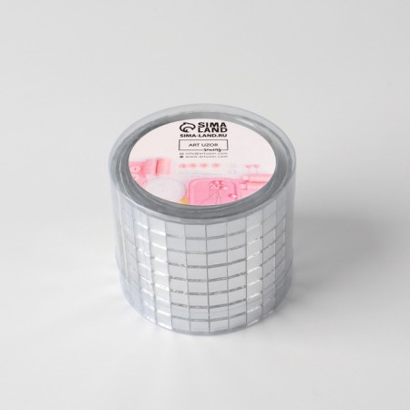 Mirror mosaic adhesive, 0.5 × 0.5 cm, 8 rows 4 cm × 1 m, silver glass-11