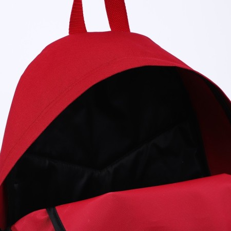 School textile school with a colored pocket, 30x39x12 cm, burgundy/black color-5